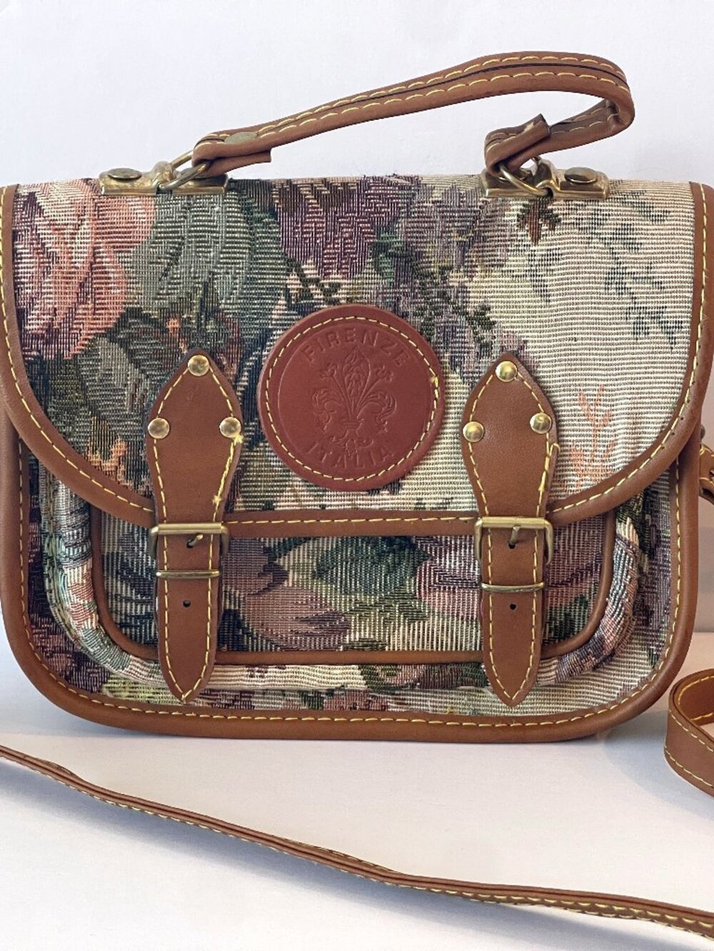 Vintage Italian Floral Tapestry Purse